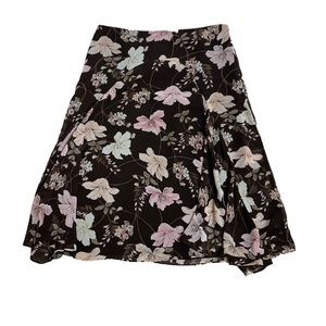 Vintage Brown Floral Midlength Skirt